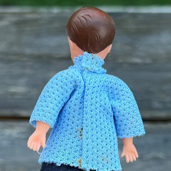 Vintage 1960's Ari Germany Dollhouse Family Rubber Dolls Mother Father Children - Picture 9 of 15